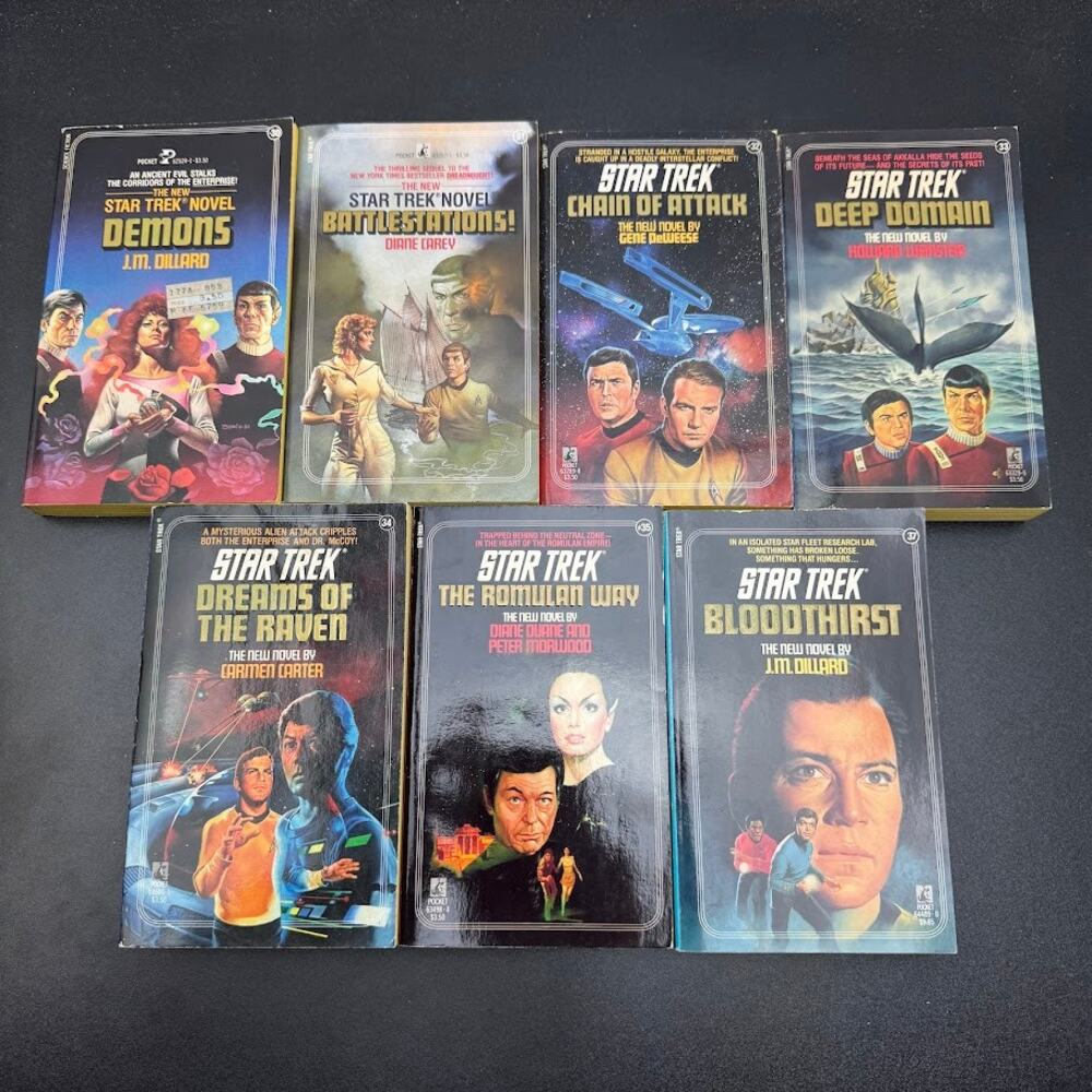 Lot of 7 Star Trek Pocket Books Numbered Series #30-#37 Vintage Paperbacks